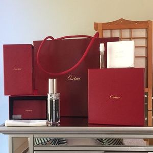 Cartier jewelry cleaning kit, box, bag, perfume